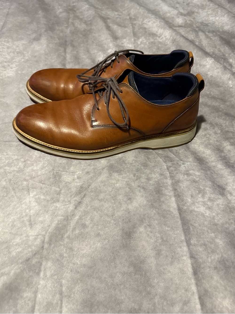 Cole Haan Men's Casual Brown Leather Derby Shoes - Picture 4 of 9